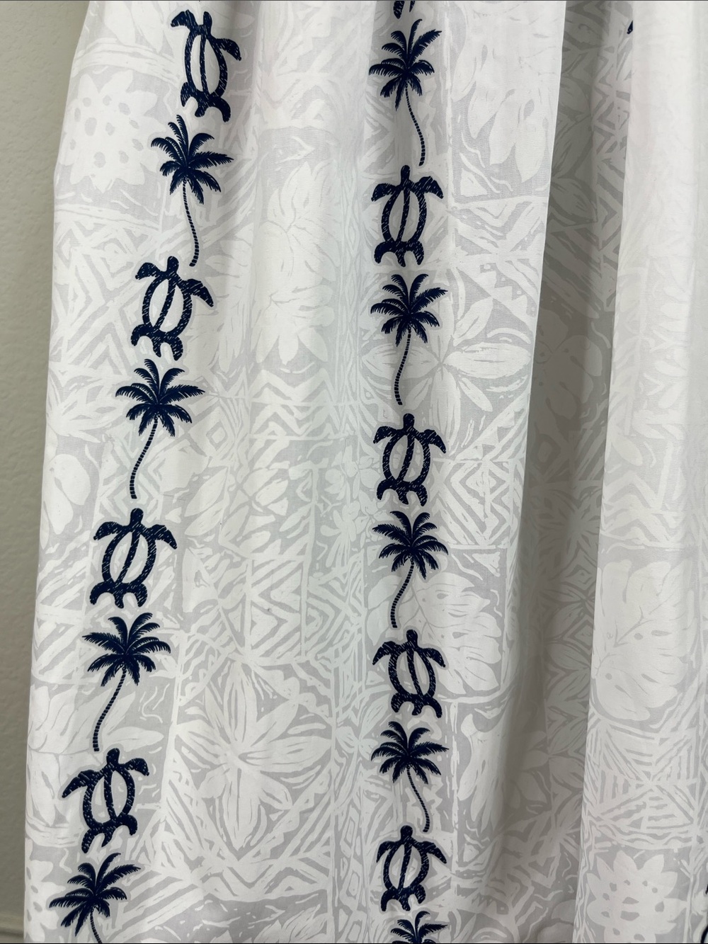Royal Hawaiian Creations Blue Honu Cotton Hawaiian Elastic Strap Tube Dress - Picture 2 of 6
